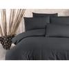 Parure de lit - 1 housse de couette 220x240 cm + 2 taies d'oreiller 60x60 cm - 80% coton, 20% polyester - Anthracite