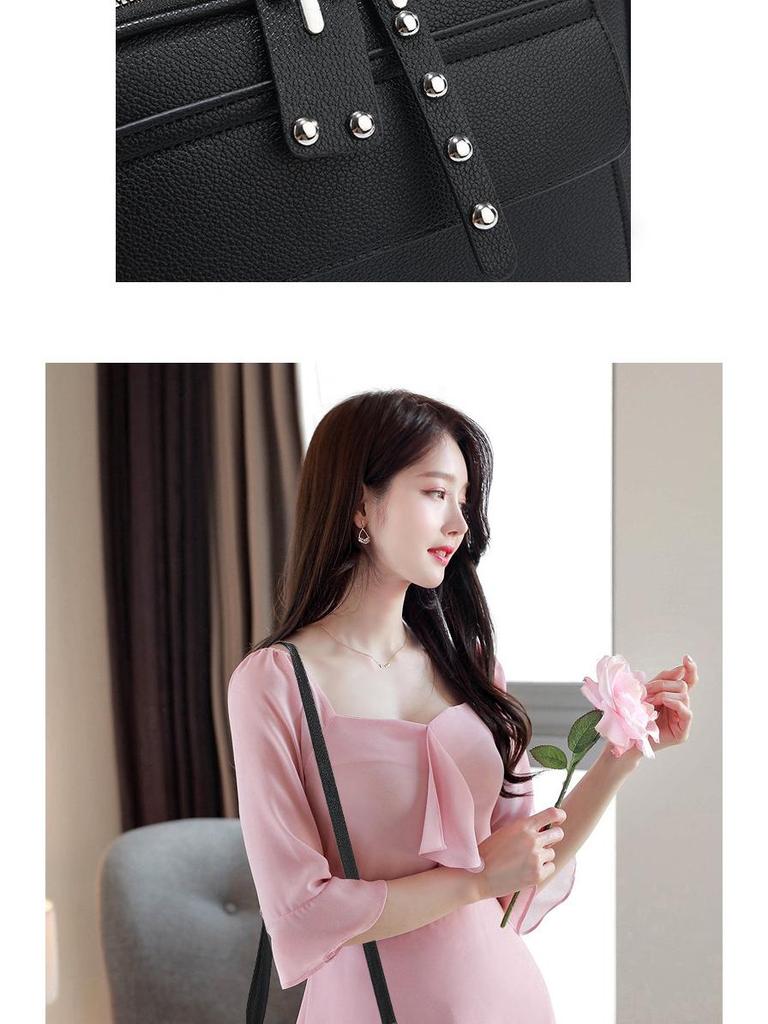 Strukturierte Multi-Pendler Umhängetasche - Vielseitige, Schlichte, Mehrschichtige Schulter-Handtasche