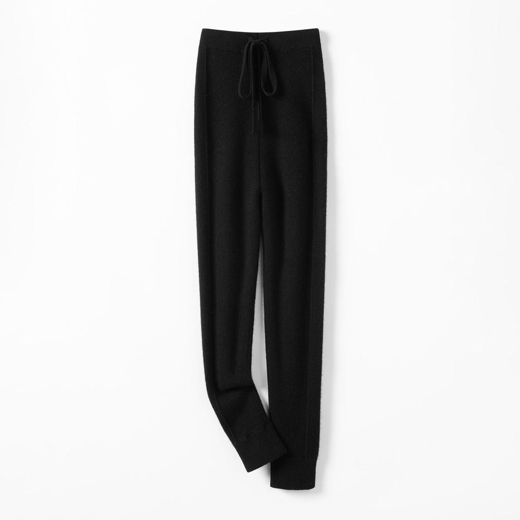 High-Waisted Cashmere Knit Leggings: Soft, Ribbed, Tummy Control, Warm, Slimming, for Autumn and Winter