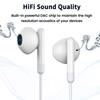 Wired Type-C Earphones with Mic, High-Sensitivity MEMS Microphone, Compatible with iPhone 15 Pro Max, Galaxy, Xiaomi, OnePlus, OPPO, Pixel 7, and