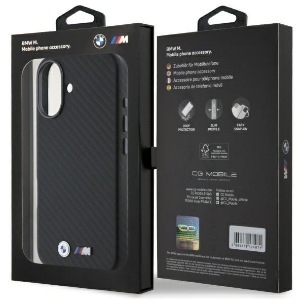 Bmw Bmhcp16S23Pufwc Iphone 16 6.1       Czarny/Black Hardcase Carbon Wrapped Metal