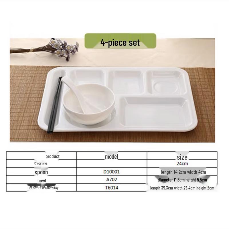 Jijun Melamine 5-Compartment Cafeteria Tray