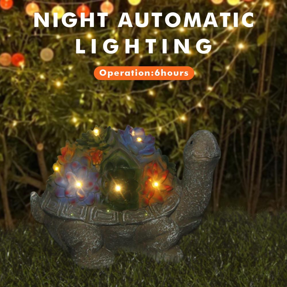 Solar Garden Outdoor Sculpture Turtle Light - Lawn Decoration Home Gift Courtyard Balcony Terrace Decoration Landscape Lamps