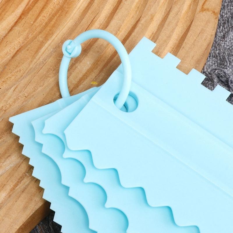 4 Piece Baking Tool Set Including Assorted Comb Scrapers Plastic for Quick Cake Decoration possesses Secure ending