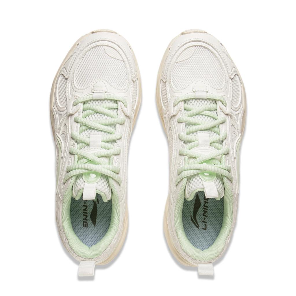 New LiNing Meteor 2K Slip Resistant, Abrasion Resistant, Breathable Low Top Chunky Sneakers Women's Mist White AGCV114-1