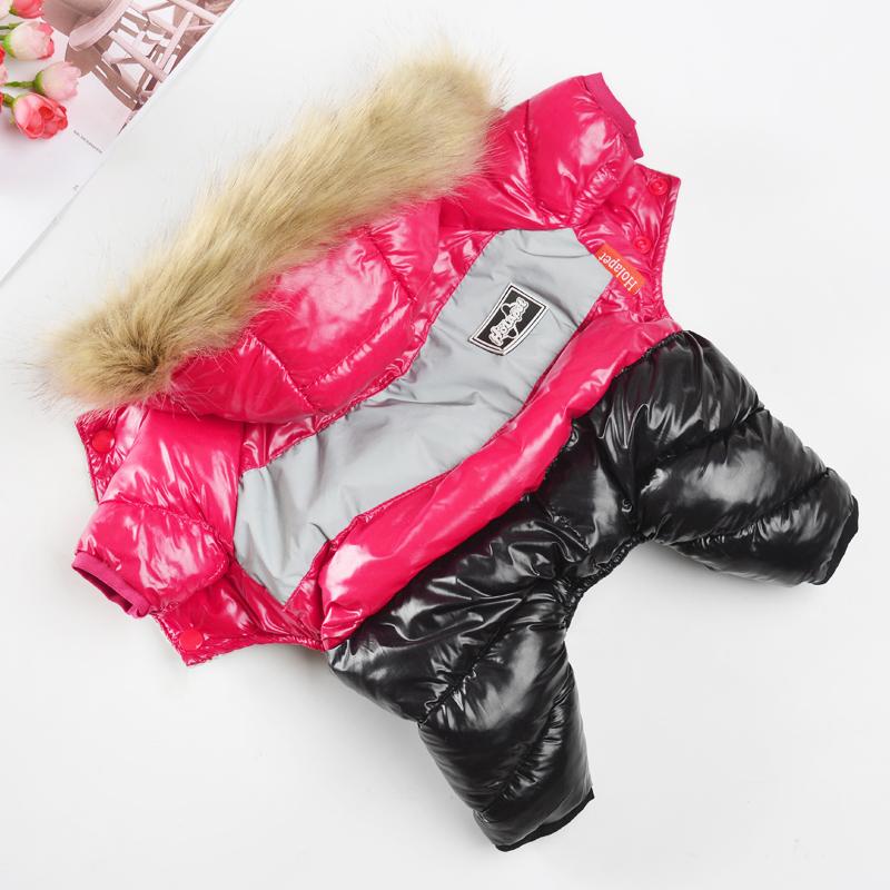 Holapet Winter Hundemäntel für kleine Hunde Warme Kleidung Haustier Wasserdichte Reflektierende Overalls Welpenjacke Mantel Chihuahua Overall