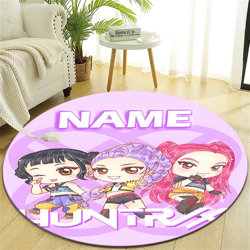 Personalized K-KPop Demon Hunters Round Chair Office Rug - Perfect for Mat, Office Chair & More - Ideal Gift for Birthdays and Holidays