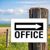 Tin Sign Office Direction Sign Metal Vintage Wall Plaque for Home Bar Garage Fence Decor Black White X  Outdoor Indoor Gift