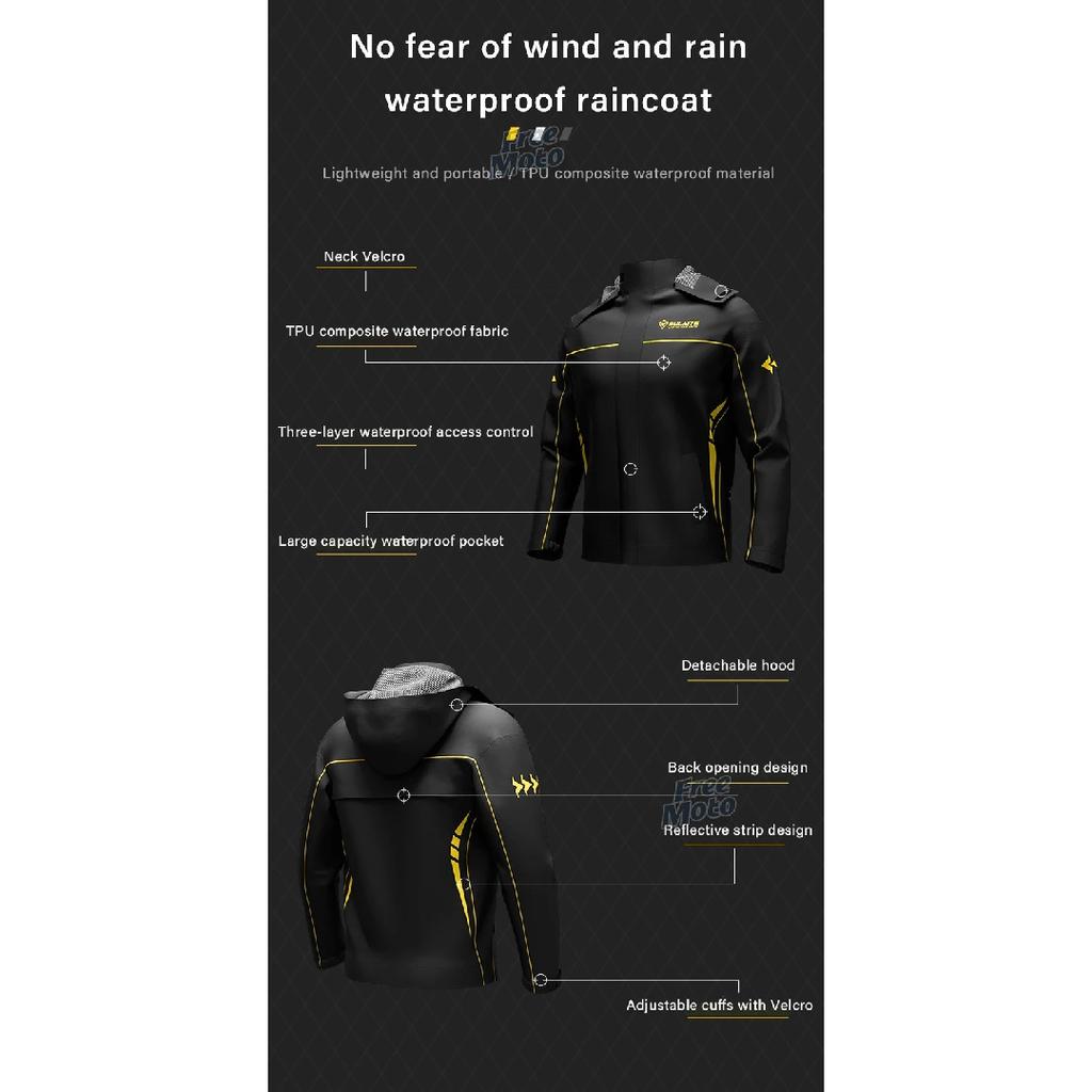 SULAITE Motorcycle Rain Suit Men Women Rain Gear Waterproof Protective Rain Coat with Pants 2 Pieces Breathable Outdoor