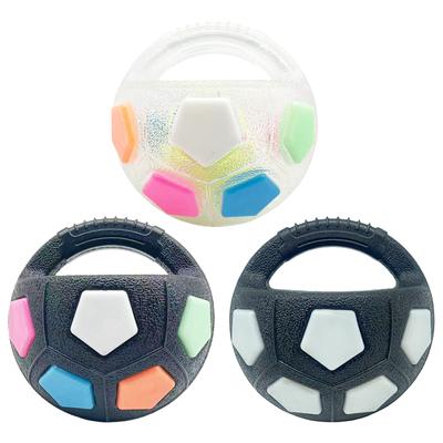 Dog Football Toy with Handle Interactive Football Shape Dogs Toy Pet Dog Football Shape Toy for Medium Large Dogs