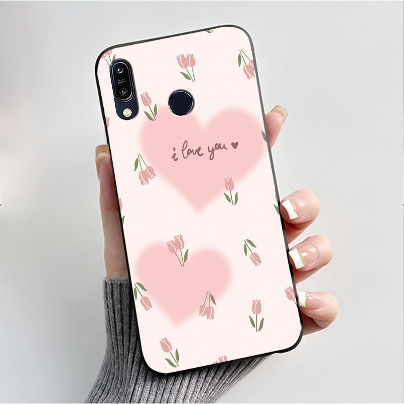 For Asus Zenfone Max (M1) ZB555KL Max Pro (M1) ZB601KL ZB602K Case Soft Silicone Black Cover Cute Flower Cartoon Phone Casing
