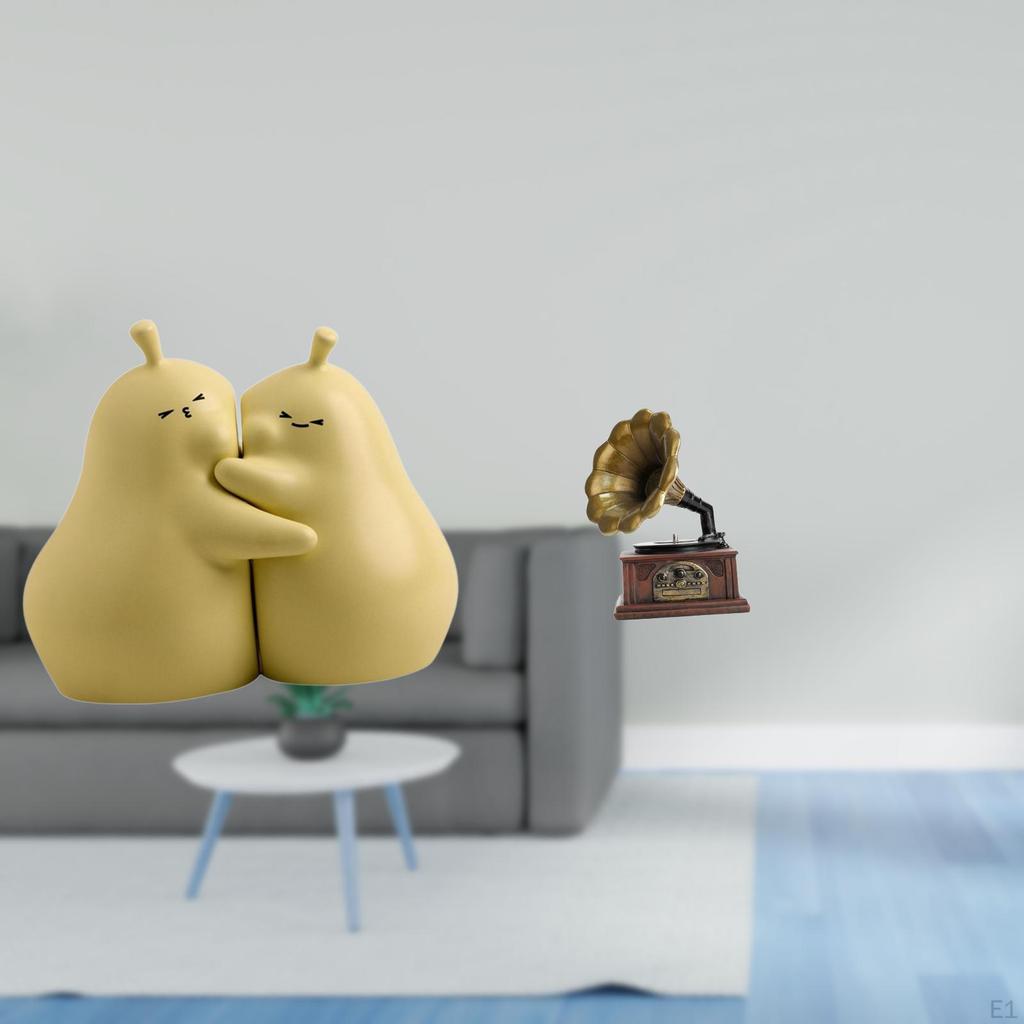 Hugging Pear Book Stand Ceramic Bookend Fine Workmanship Bookshelf Ornament Collectible Sculpture
