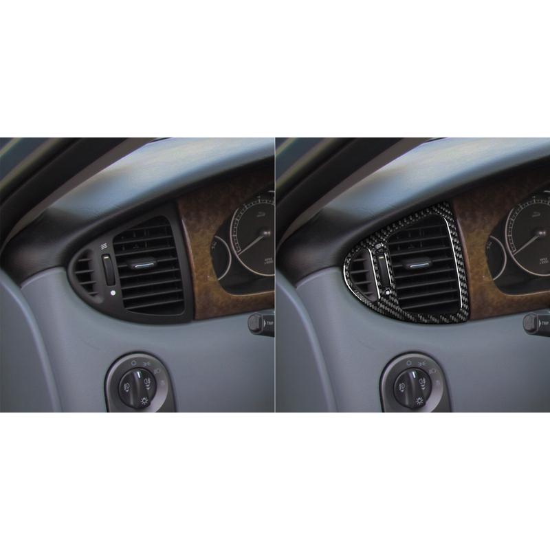 Real Carbon Fiber Car Accessories Dashboard Air Vent Decorative Trim Cover Soft Sticker For Jaguar X-TYPE X400 2001-2009