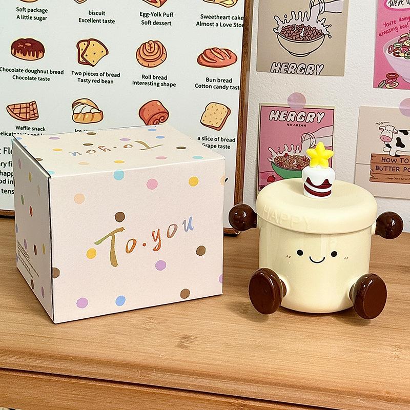 

Cute Cup Ceramic Mug Souvenir Water Cup Household Couple Cup Birthday Gift Girls Teachers Day Gift 301-400ml