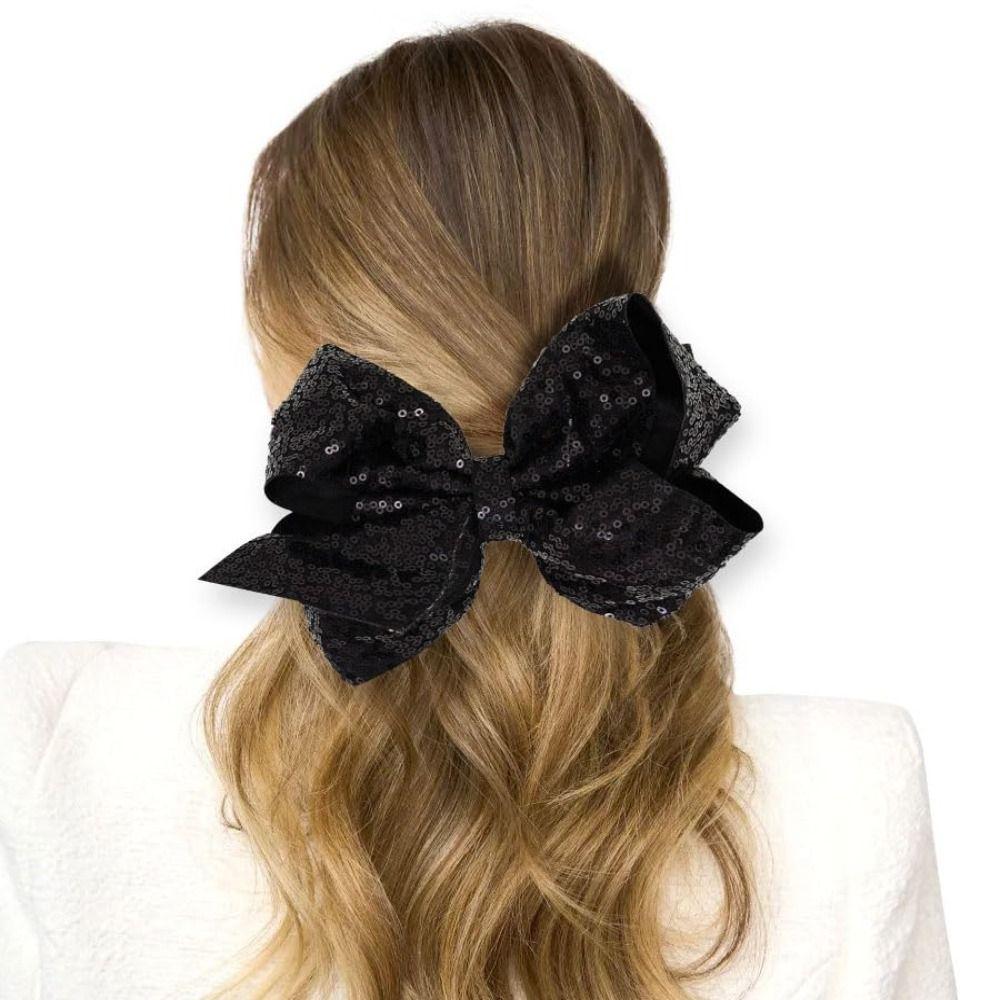 

Sparkly Glitter Alligator Clips Fashion Hair Accessories New 8 Inch Big Sequin Hair Bows