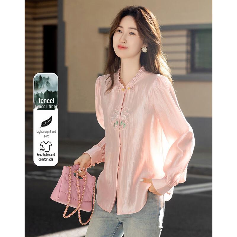 Demana Spring New Chinese Style Embroidered Blouse S