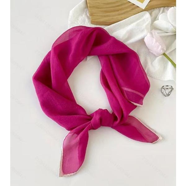 Solid Color Square Scarf Women's Scarf Versatile Decorative Scarf Thin Hair Scarf