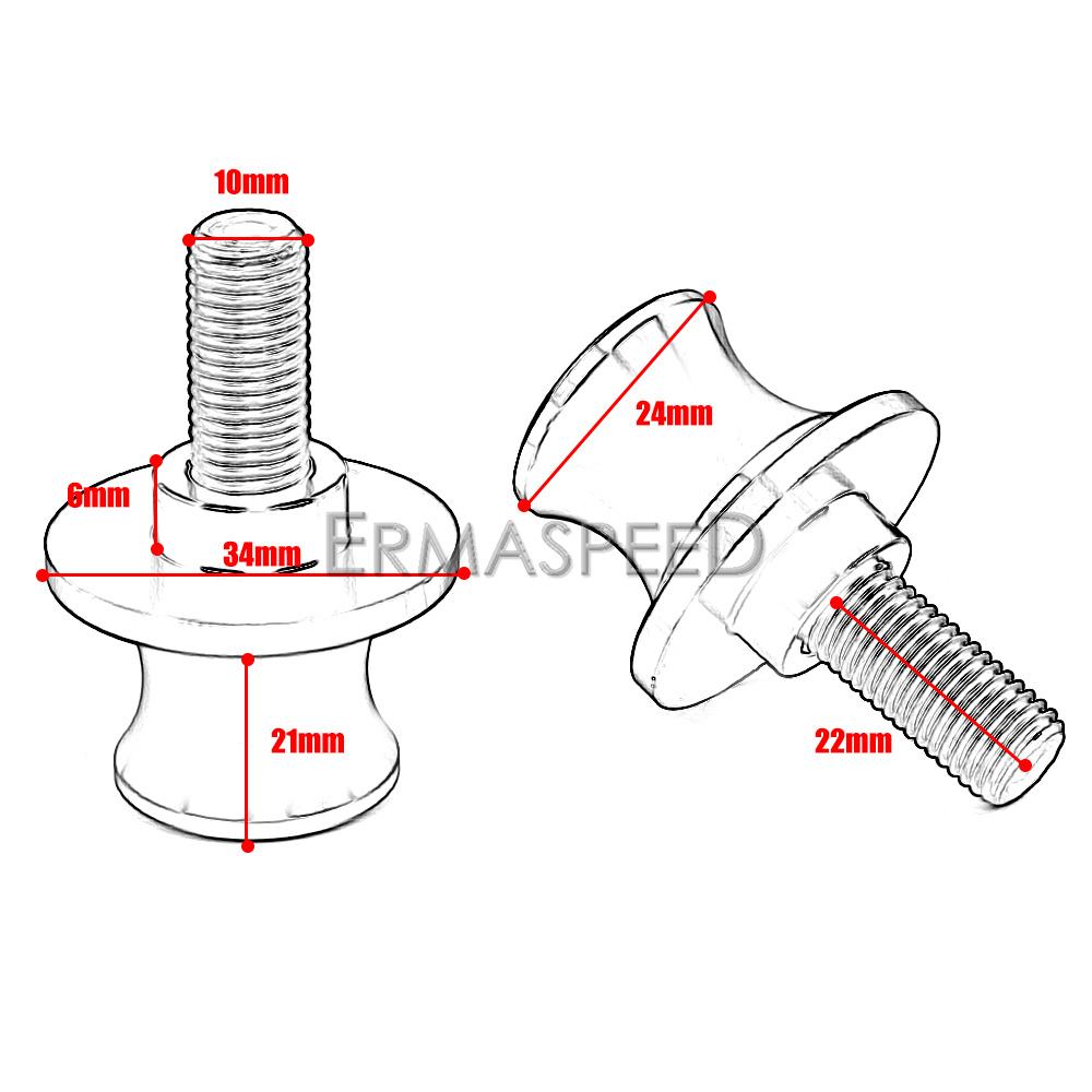 Pro Z1000 Z900 Z750 Z250 NINJA250 Z50L ER6N Cívky kyvné vidlice Šrouby zadního stojanu Jezdce M8 M10 CNC hliník