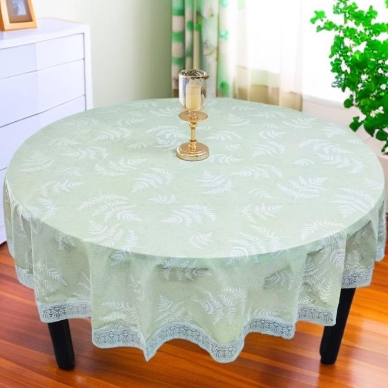 Large Round Dining Table Cloth Waterproof, Oil-Proof And Anti-Scalding Leave-In Coffee Table Tablecloth Household Living Room Hotel Thickened