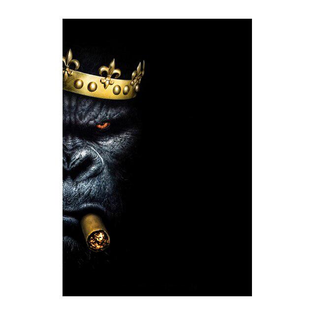 

Графіті Горила з короною Плакат і друк King Kong Картина на полотні Орангутанг Тварина Настінне мистецтво Вітальня Домашній декор Фрески 60x90cm No Framed