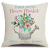 Seasons Throw Pillow Cover Spring Linen Flowers Truck Cushion Office Throw Pillow Cushion Throw Pillow Cushion