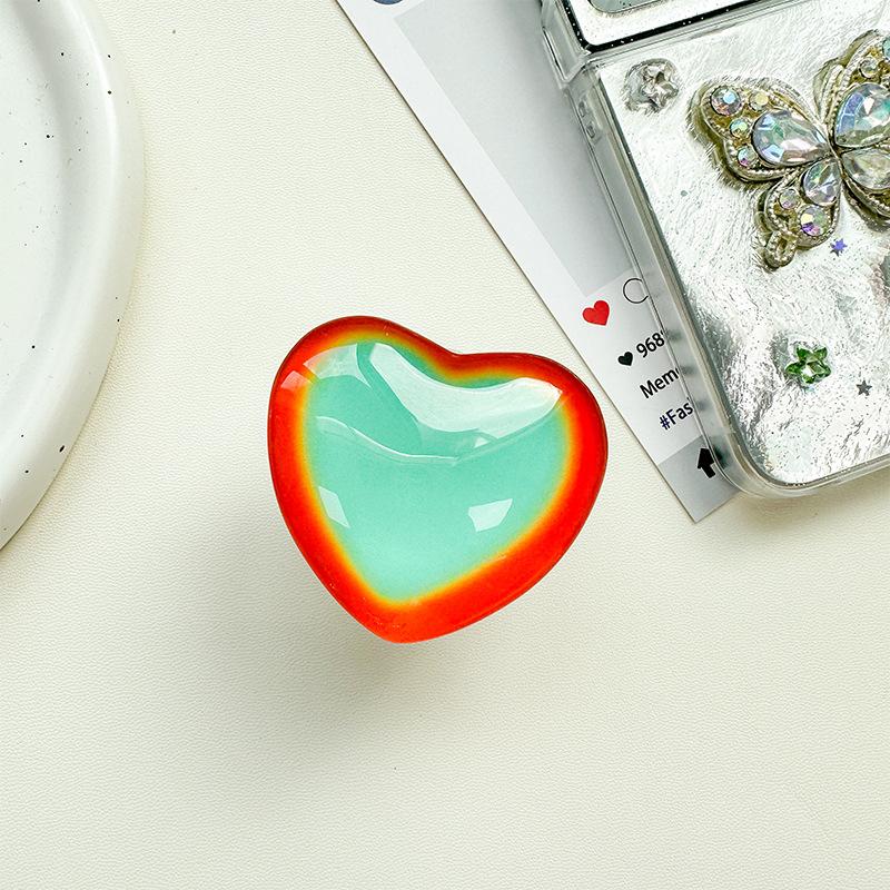 Glass Love Mobile Phone Airbag Bracket Pasted Magnetic Telescopic Desktop Watching Drama Tracking Support Ring Creative Pattern