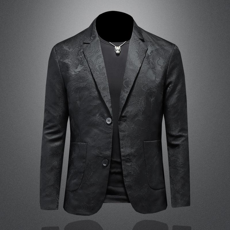 

Новый И Стильный Высококлассный Лацкан Повседневный Мужской Приталенный Модный Костюм-Одинарка Западного Стиля X6703 2XL