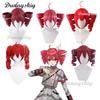 Anime Kasane Teto Wig Cosplay Women Cute Red Ponytail Wig High Heat Resistant Hair Teto Wig Free Wig Cap Long Curly Hair