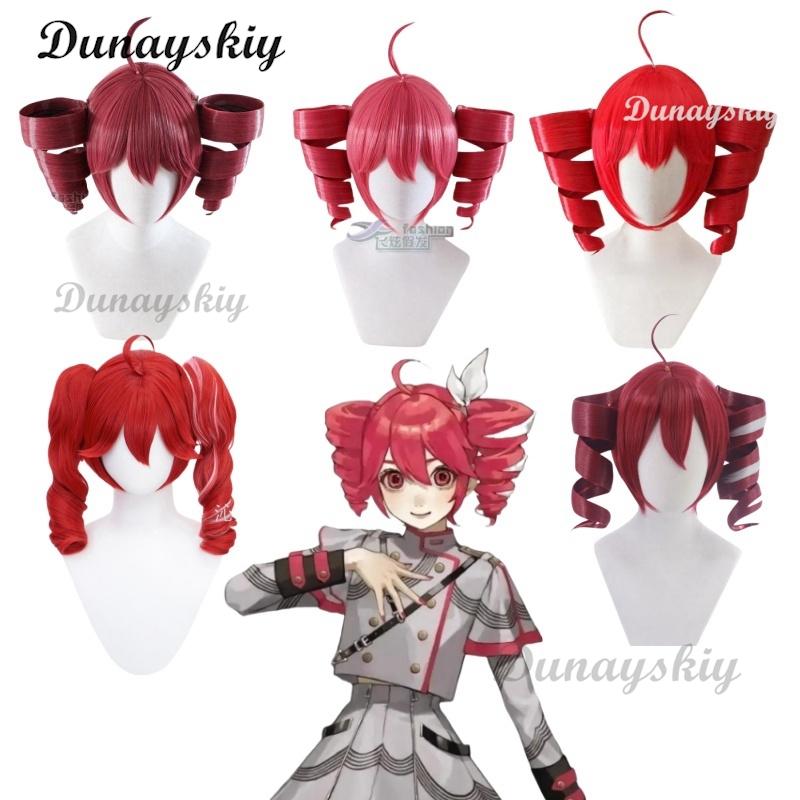 Parrucca Cosplay Kasane Teto Anime Donna Carina Parrucca Rossa a Coda di Cavallo Capelli Ricci Lunghi Resistenti al Calore Parrucca Teto Calotta per Parrucca Gratuita
