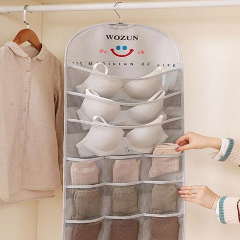 Double Sides Underwear Storage Hanging Bag Wall Mounted Sundries Hanger Storage Bags for Home
