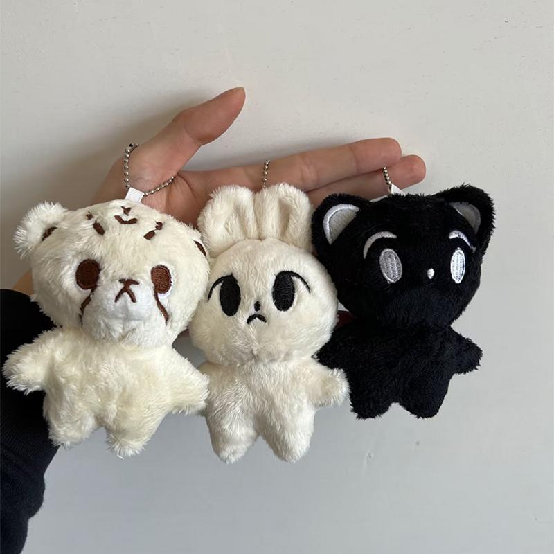 1pc Cartoon Cheetah Lee Doyoung Mark Same Plush Keyrings Q Styles Mini Gomdo Lee Taeyong Keychains Key Rings Bag Pendants