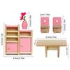 Kids Mini Table Chair Cabinet for 1/12 Dollhouse Bearoom Living Room DIY Accessories