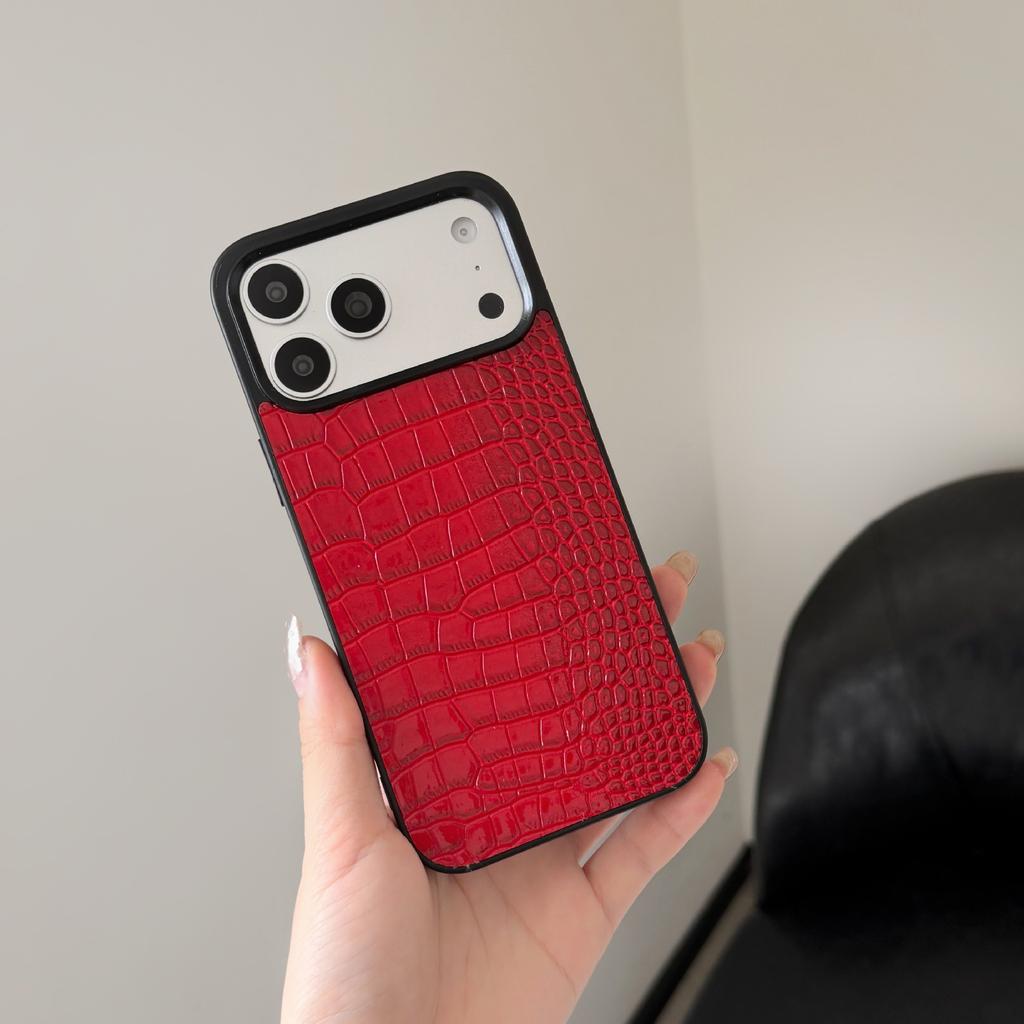 Crocodile Pattern Is Suitable for Apple 17Promax Mobile Phone Case IPhone15Pro Case 12 Trendy Girl