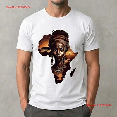 Africa Continent Unisex Silhouette T Shirt Savanna Sunset Headwrap Vintage Graphic Streetwear