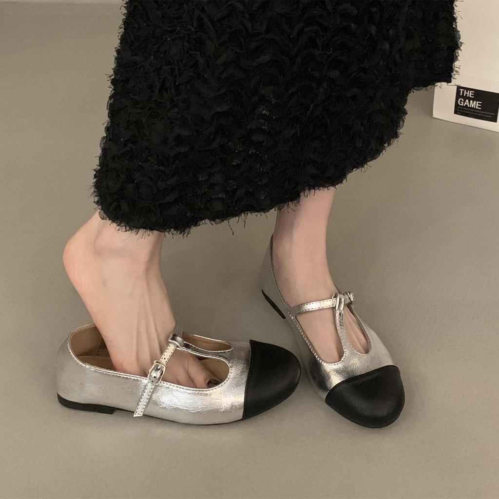 Fashion Bailamos Women Flats Fashion Round Toe Shallow Slip On Ladies Soft Ladies Mary Jane Ballerinas Flat Heel Casual Ballet Shoes Muj