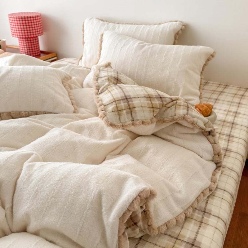 A-Class Sheep Milk Fleece Duvet Cover Set Thick Warm Winter Bedding Bedroom