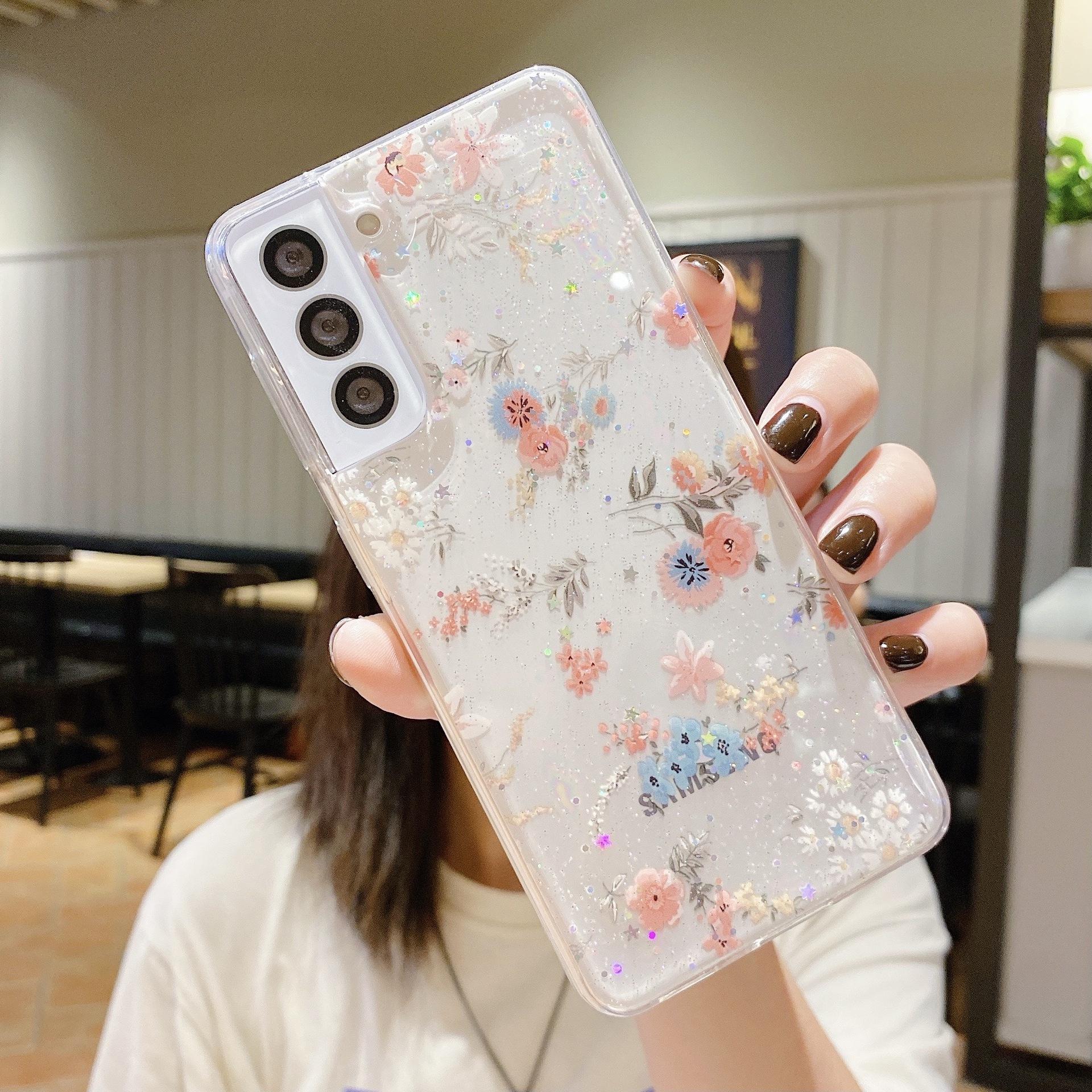 

Niche Fresh Floral Mobile Phone Case Suitable for Samsung S25 Galaxy A36S24 S23U Rubber Soft Shell A56A26 Galaxy A50