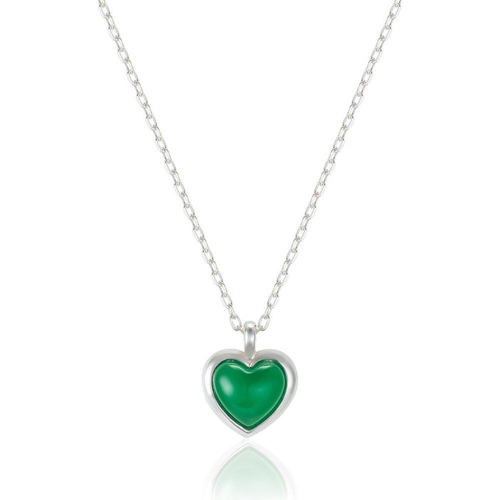 925 Green Onyx Heart Necklace