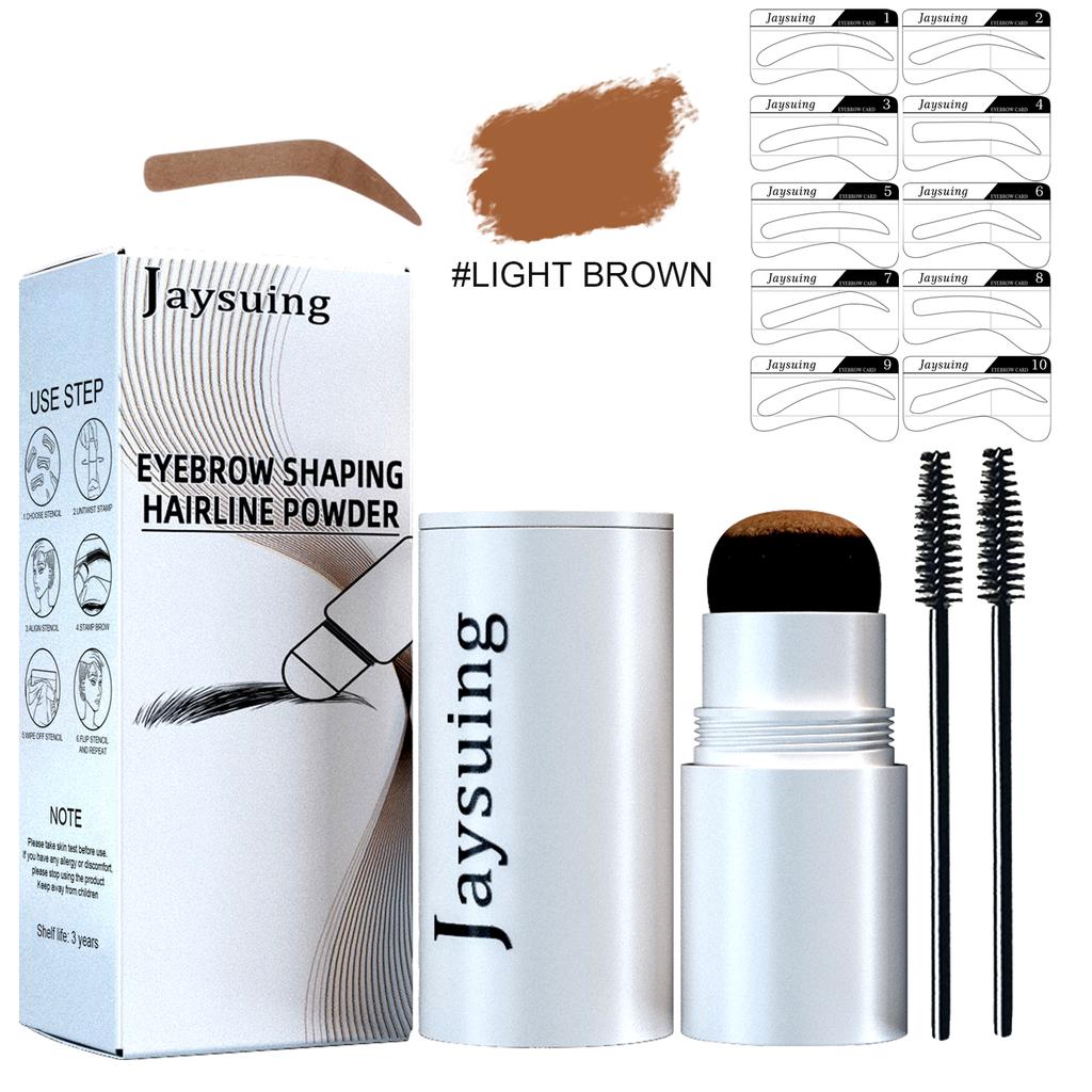 Jaysuing Eyebrow Stamp Set - Portable Eyebrow Powder for Hairline and Eyebrow Shading