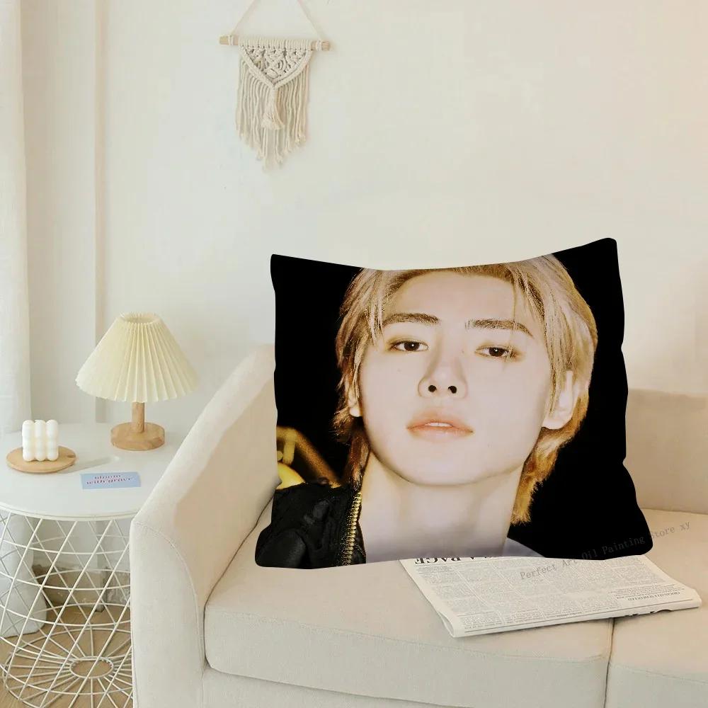 1 Stück KPOP Park Sunghoon Kissenbezug Quadratischer Kissenbezug Schlafzimmer Sofa Raumdekoration Lässig E-ENHYPEN Kissenbezug