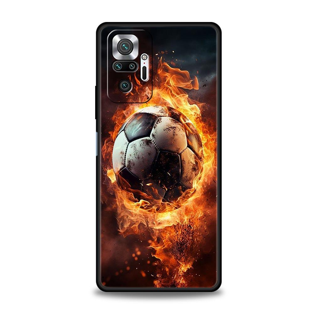 Phone Case For Xiaomi Redmi Note 13 12 5G 9S 9 8 10 11 Pro 9T 13C 12C 10C 9C 9A 7 Pro Soft Cover Football Passion Soccer Ball