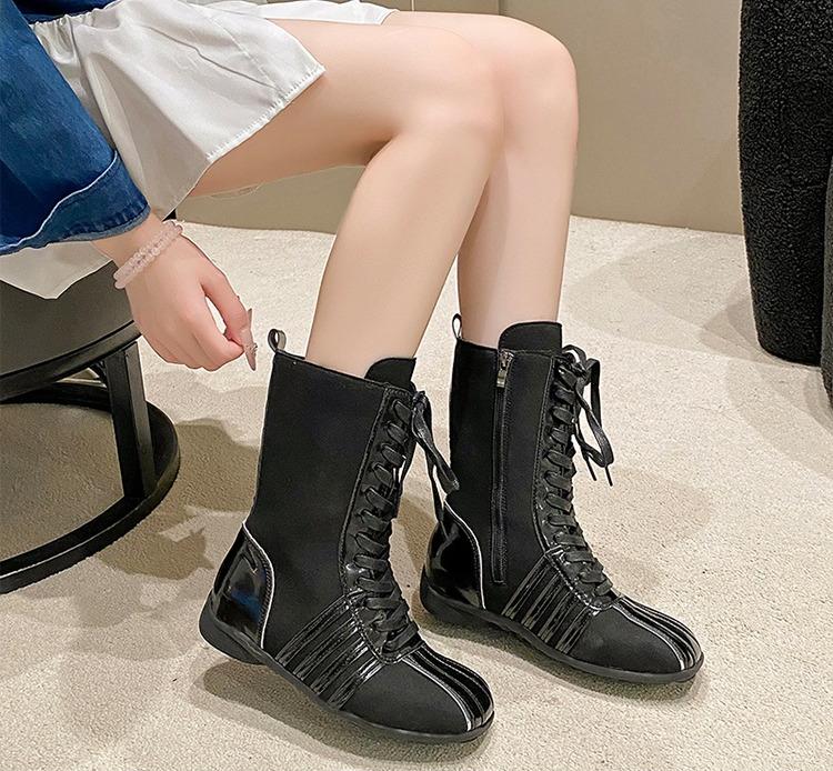Fashion Women's Ballet Dance Shoes Boots Thi Bot 2025 New Genuine Leather Lace-Up Retro Ort Boots Korean Sle Spring