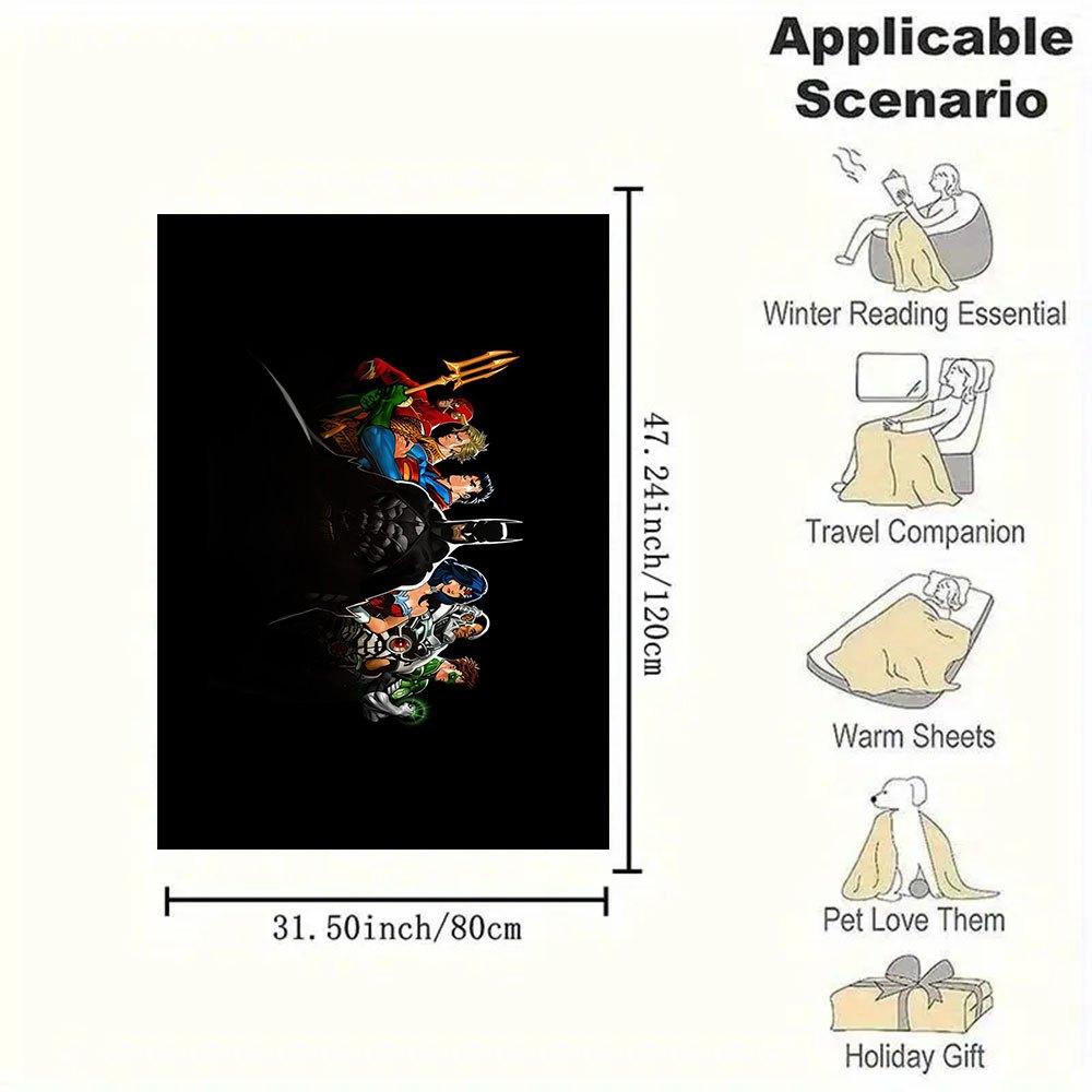 DC Comics Superheroes iPhone Wallpaper HDBlanket Flannel Throw Blanket for Sofa, Bed, Travel, Camping, Office, Couch, Chair