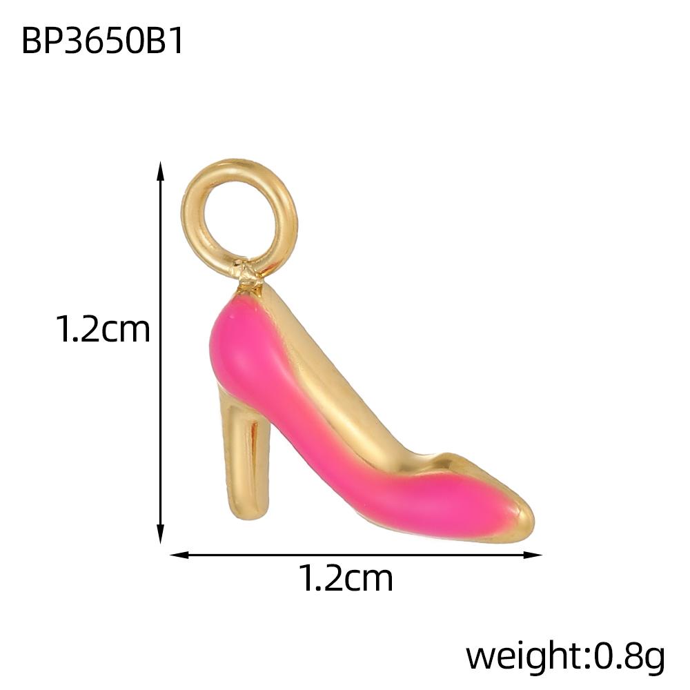 CARLIDANA Enamel Gold Plated Charm Waterproof Stainless Steel DIY Accessory Heart Apple Cherry Bag Charm Pendant for Women