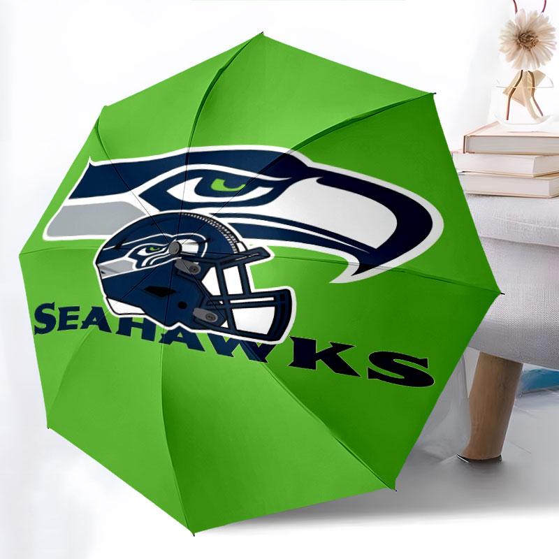 Seattle Seahawks pattern, automatic folding umbrella, portable and foldable design, 8 ribs, a Christmas or birthday gift.