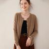 Autumn-Winter Cashmere Knit Cardigan: Women's Long Sleeve Loose Fit, Warm & Versatile Sweater.