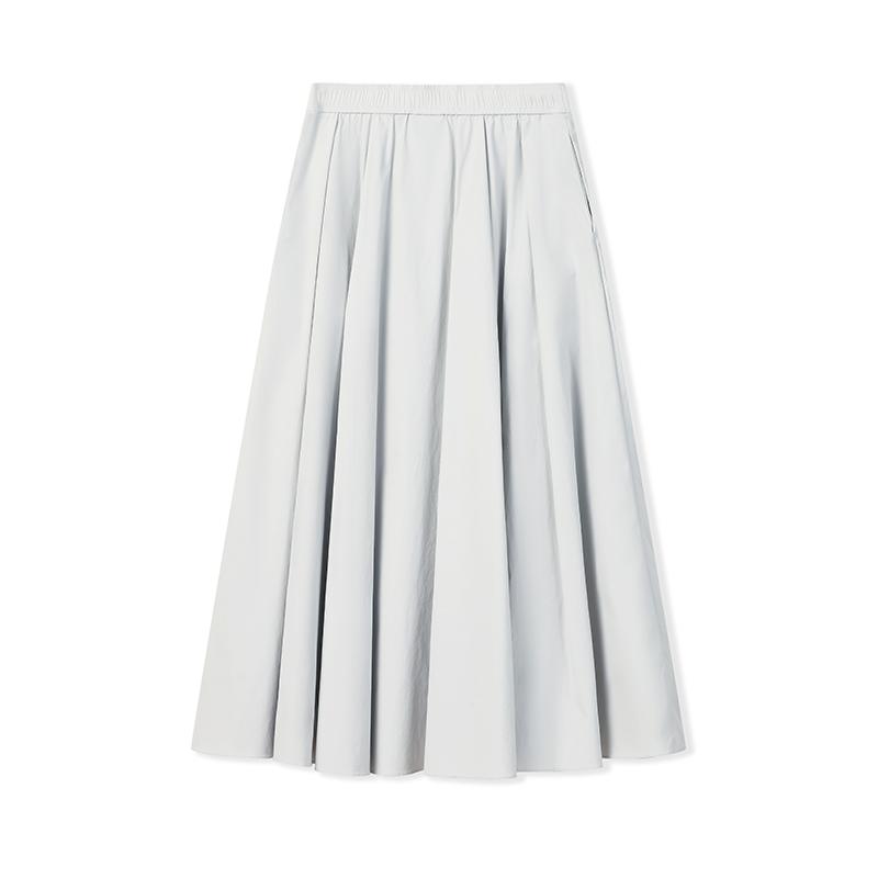 Fila White Fashion Trendy Minimalist Classic Retro Loose A-Line Woven Casual Long Skirt Women skirts F11W623315FGY