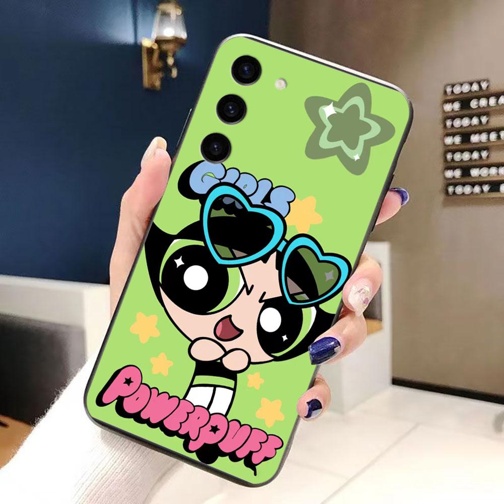 The P-Powerpuff Girls Phone Case For Samsung Galaxy S24 S23 S22 S21 S20 FE S25 LITE PLUS ULTRA 5G Silicone Case Funda Shell