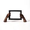 Resin Sculpture with Frame Elegant Sculpted Hands Statue Unique for Desk, Office