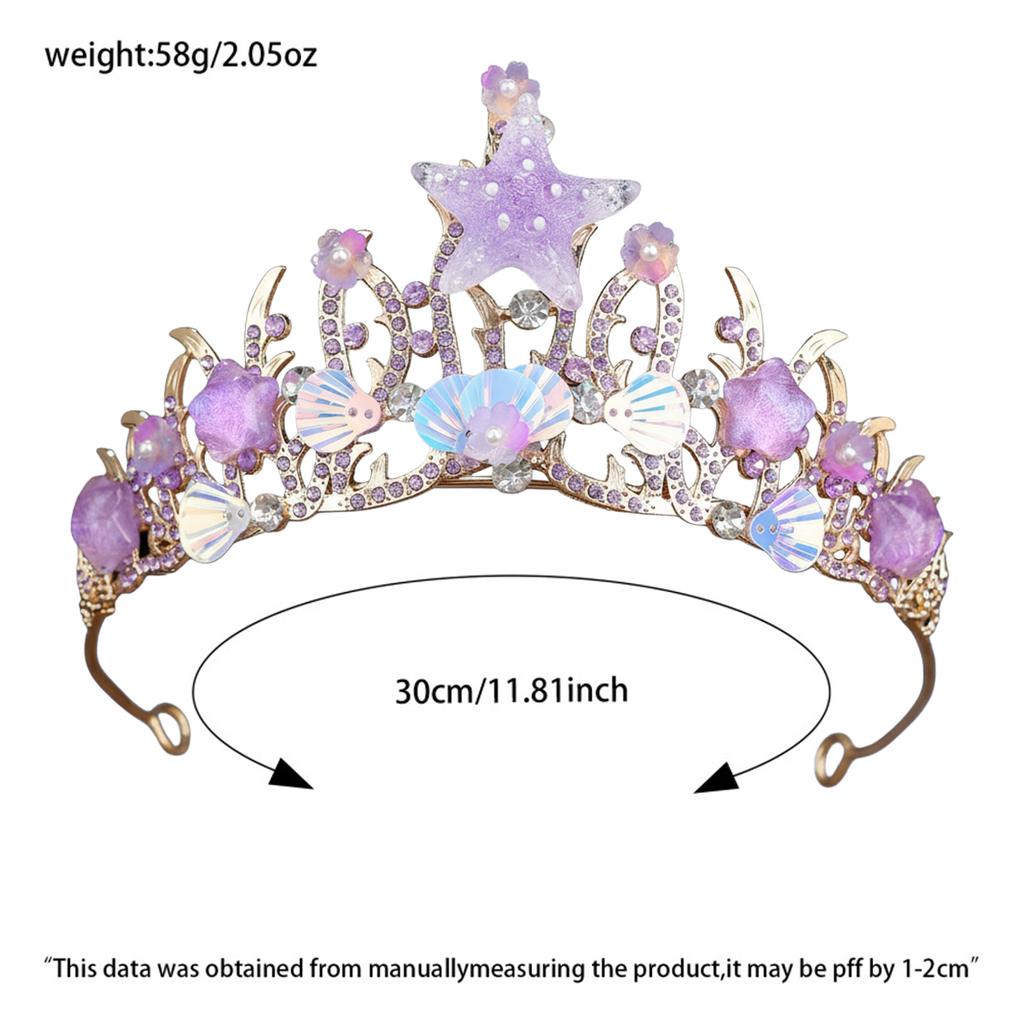 Mermaid Crown Diadems Halloween Ocean Style Costume Seashell Starfishs Hair Accessories for Women Girls Birthday Party Tiaras